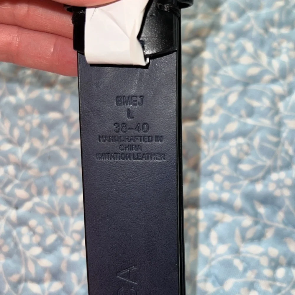 Nautica Black Vegan Leather Belt Large 38-40